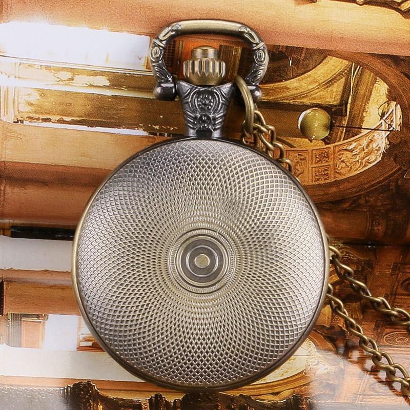 Bronze Modern Quartz Full Hunter Pocket Watch - Hypnotic - Pocket Watch Net