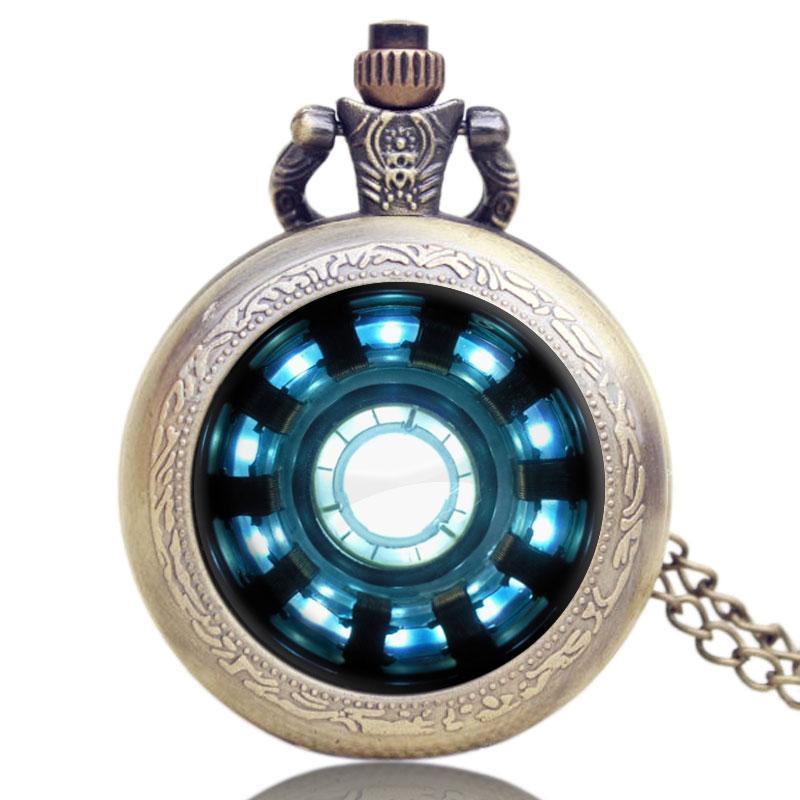 Bronze Modern Quartz Full Hunter Pocket Watch - Hypnotic - Pocket Watch Net