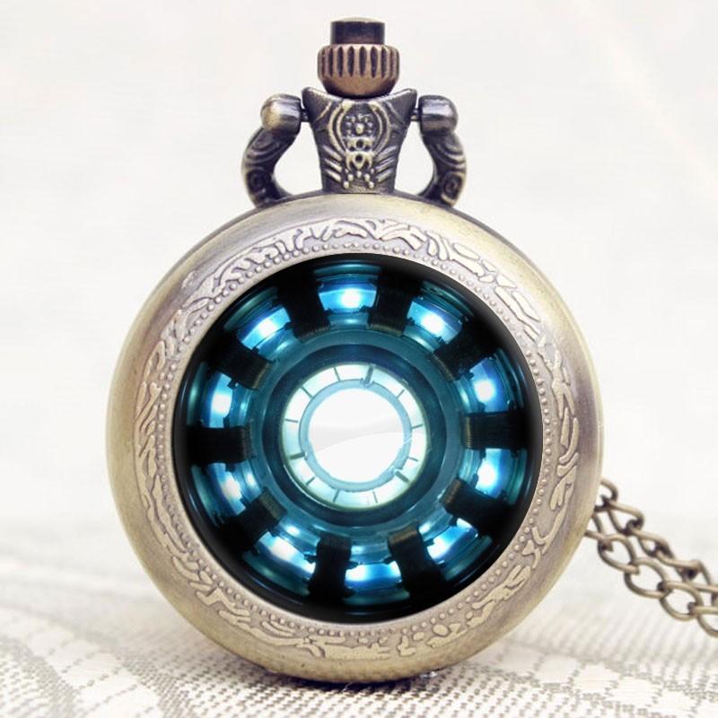 Bronze Modern Quartz Full Hunter Pocket Watch Hypnotic