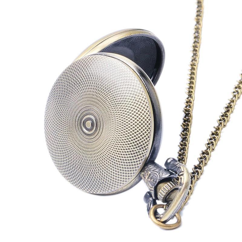 Bronze Modern Quartz Full Hunter Pocket Watch - Hypnotic - Pocket Watch Net