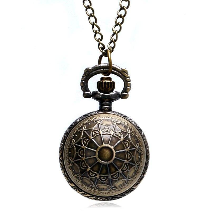 Bronze Quartz Full Hunter Pendant Watch - Canvas Ball - Pocket Watch Net