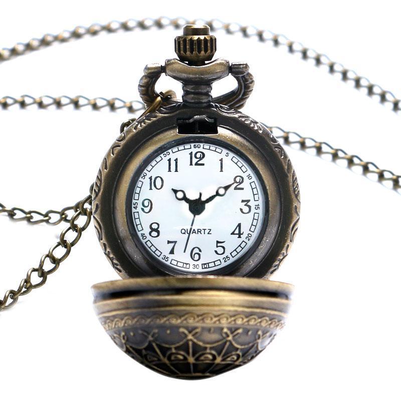 Bronze Quartz Full Hunter Pendant Watch - Canvas Ball - Pocket Watch Net