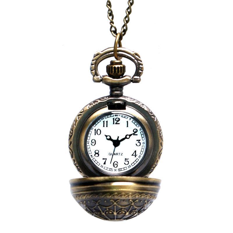 Bronze Quartz Full Hunter Pendant Watch - Canvas Ball - Pocket Watch Net