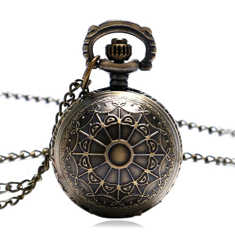 Bronze Quartz Full Hunter Pendant Watch - Canvas Ball - Pocket Watch Net