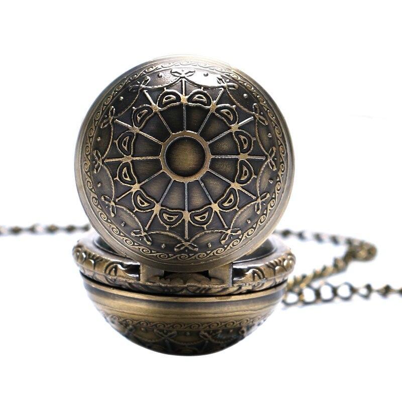 Bronze Quartz Full Hunter Pendant Watch - Canvas Ball - Pocket Watch Net