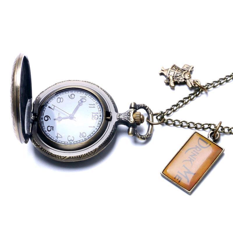 Bronze Quartz Full Hunter Pocket Watch - Alice and Roger - Pocket Watch Net