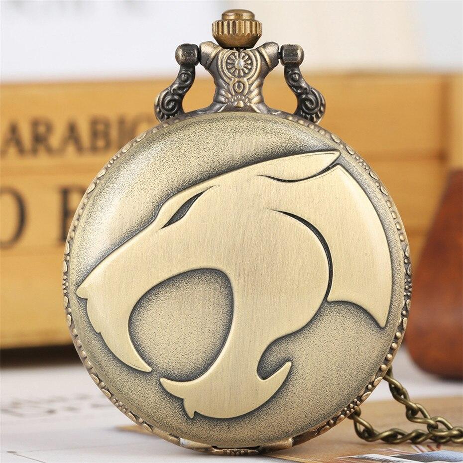 Bronze Quartz Full Hunter Pocket Watch - Black Panther - Pocket Watch Net