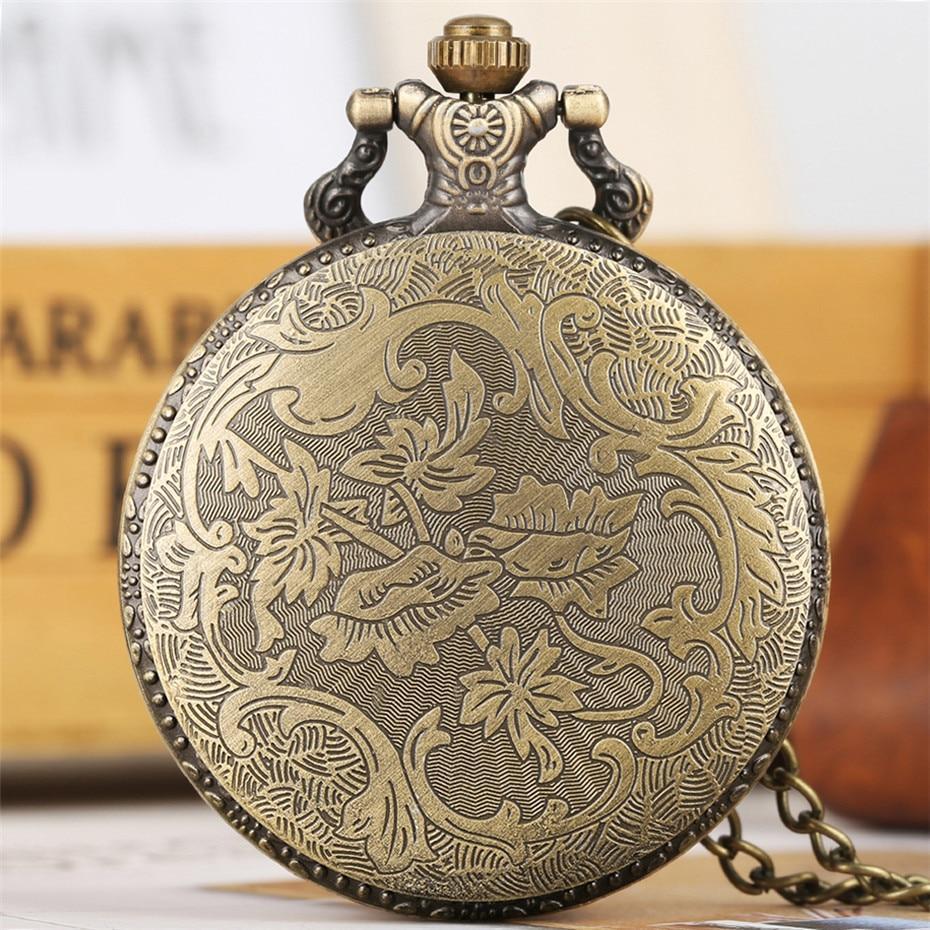 Bronze Quartz Full Hunter Pocket Watch - Black Panther - Pocket Watch Net