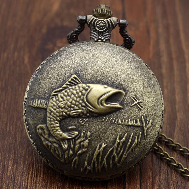 Bronze Quartz Full Hunter Pocket Watch