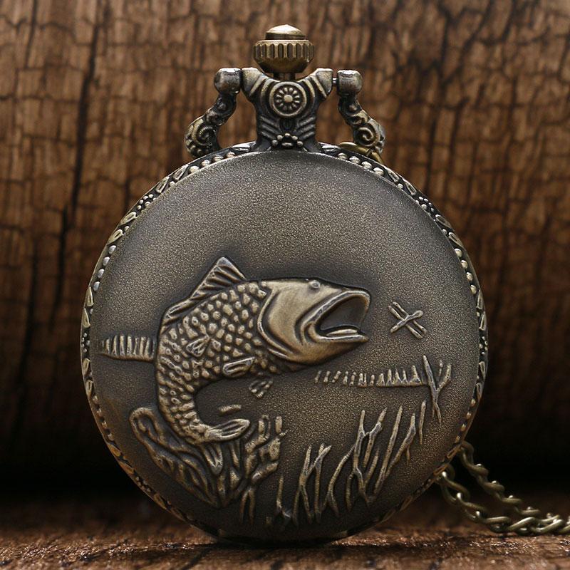 Bronze Quartz Full Hunter Pocket Watch  - Fisher - Pocket Watch Net