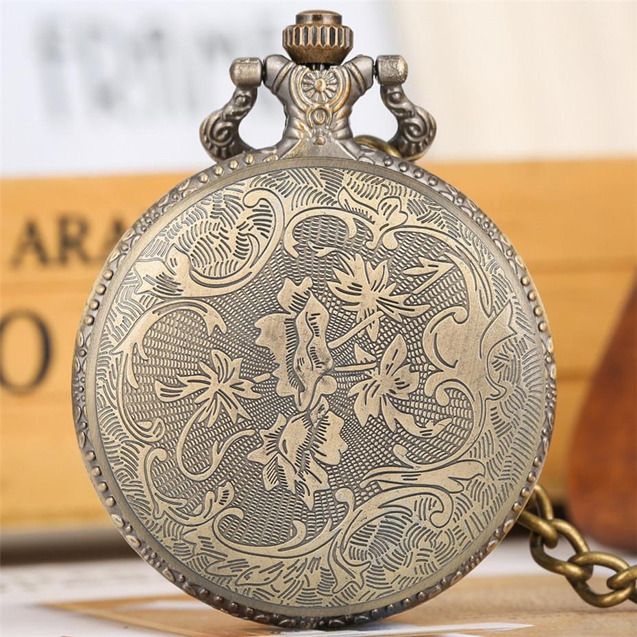 Bronze Quartz Full Hunter Pocket Watch - Grizzly - Pocket Watch Net