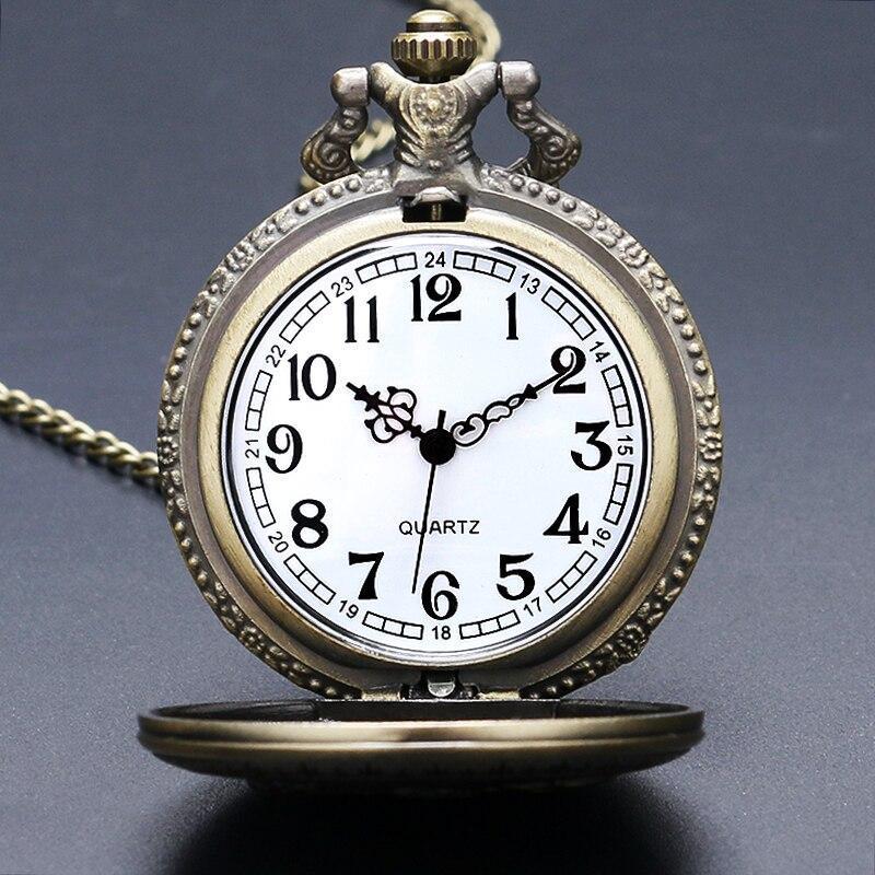 Bronze Quartz Full Hunter Pocket Watch - Pegasus - Pocket Watch Net