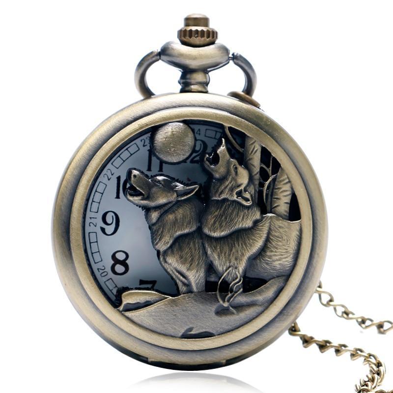 Bronze Quartz Full Hunter Pocket Watch - Romulus & Remus - Pocket Watch Net