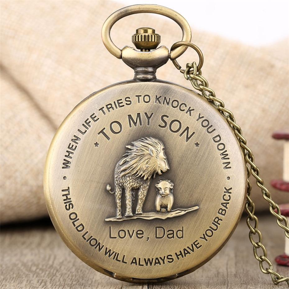 Bronze Quartz Full Hunter Pocket Watch - Simba - Pocket Watch Net