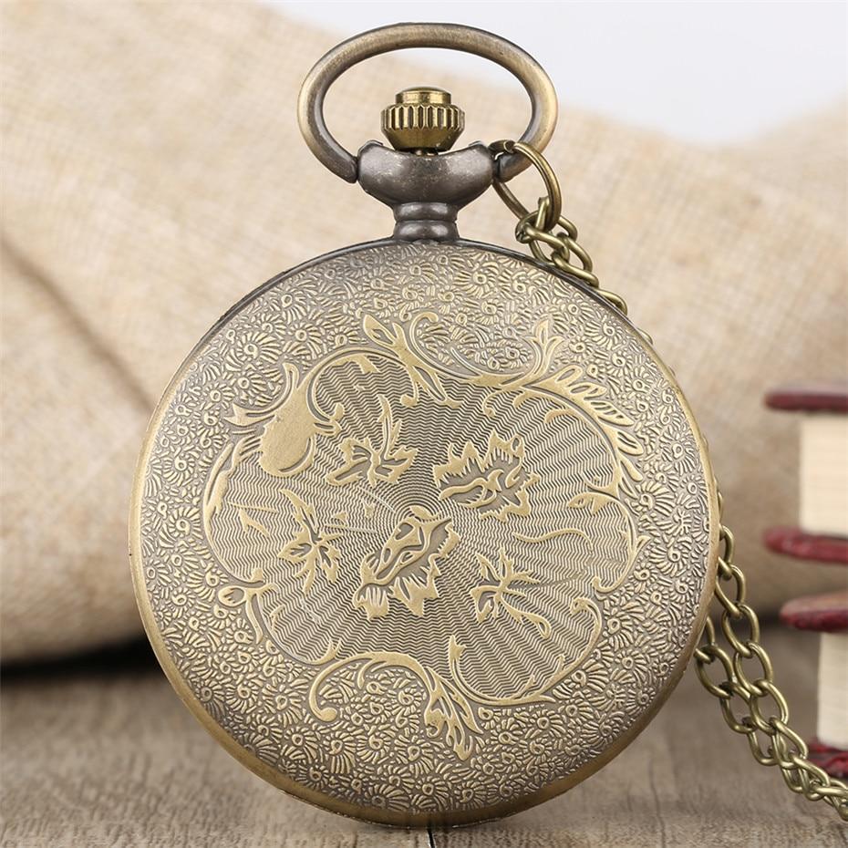 Bronze Quartz Full Hunter Pocket Watch - Simba - Pocket Watch Net