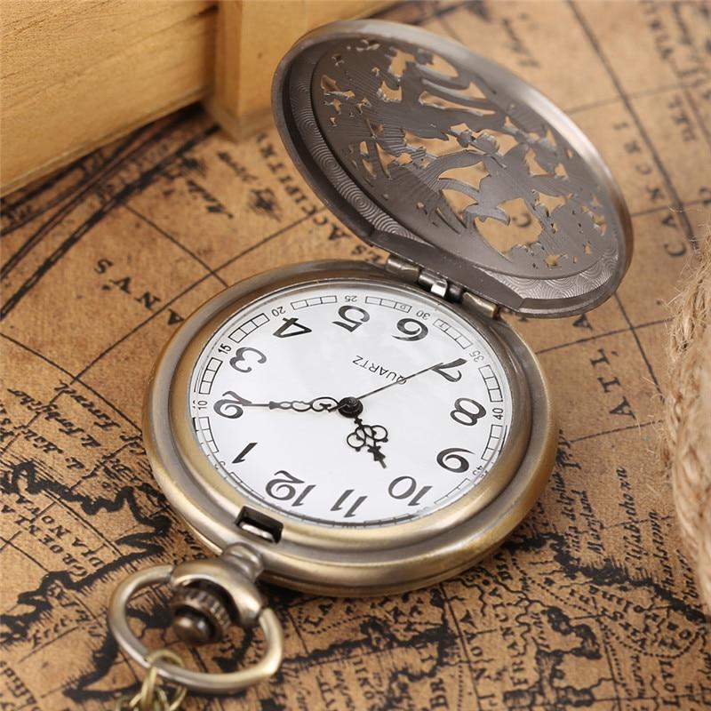 Bronze Quartz Full Hunter Pocket Watch  - Talkative magpies - Pocket Watch Net