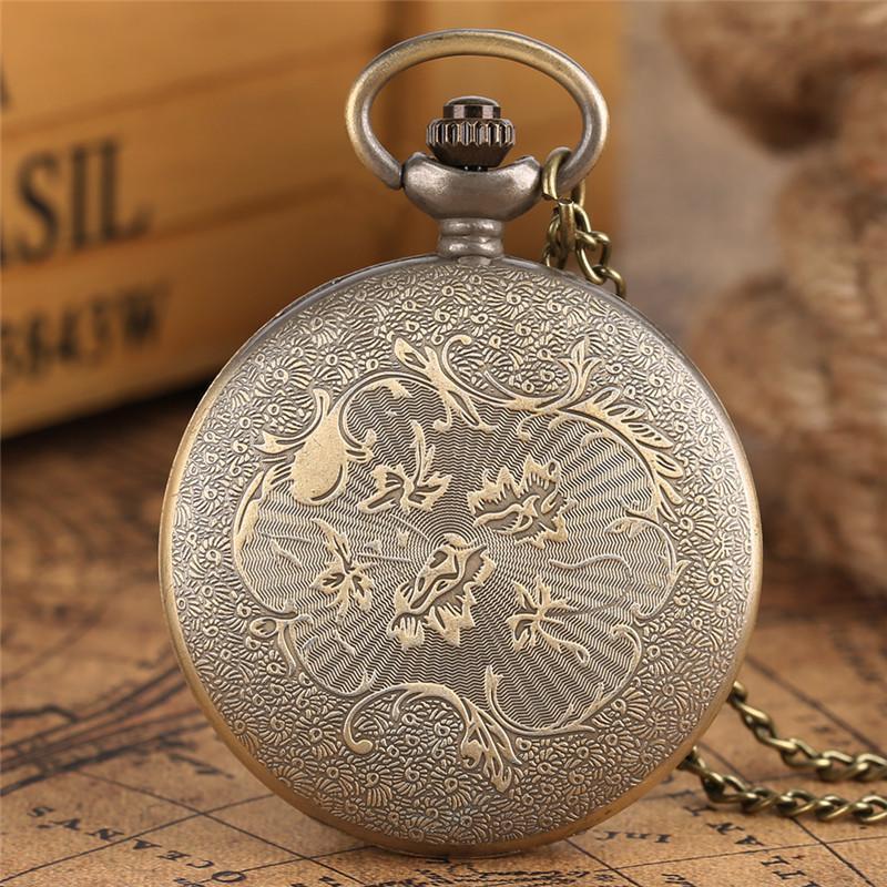 Bronze Quartz Full Hunter Pocket Watch  - Talkative magpies - Pocket Watch Net