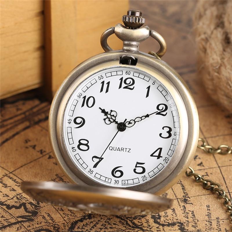 Bronze Quartz Full Hunter Pocket Watch  - Talkative magpies - Pocket Watch Net