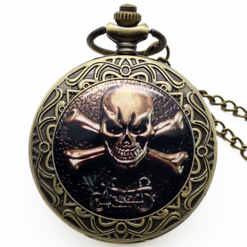 Bronze Steampunk Quart Full Hunter Pocket Watch - Murder & Skully - Pocket Watch Net