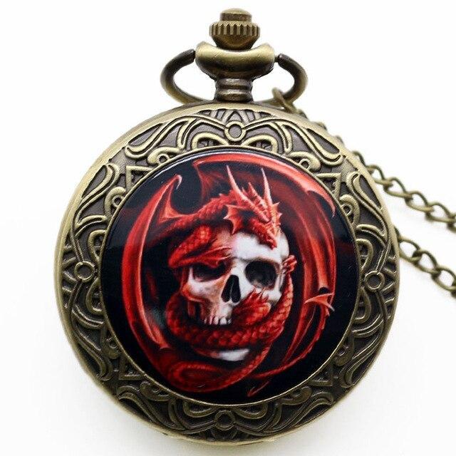 Bronze Steampunk Quart Full Hunter Pocket Watch - Murder & Skully - Pocket Watch Net