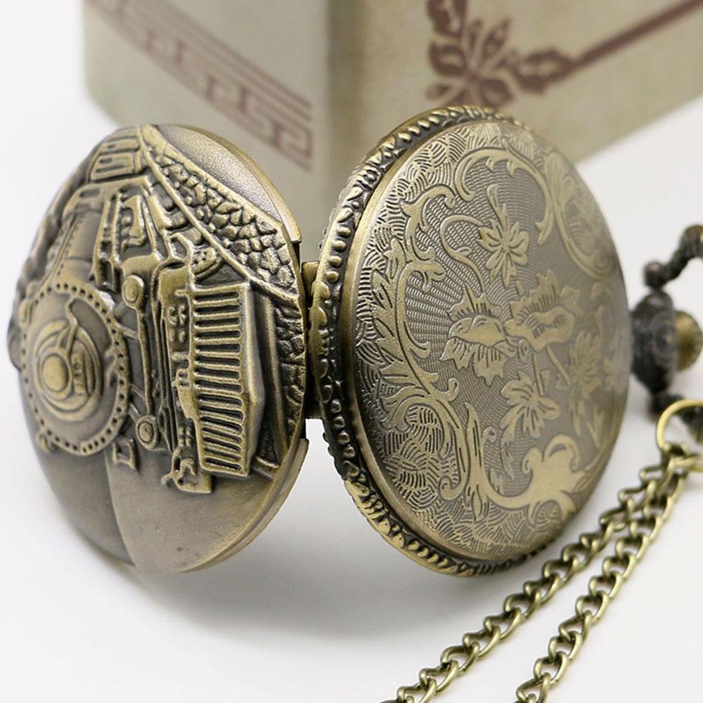 Bronze Steampunk Quartz Full Hunter Pocket Watch - Bolsteam II - Pocket Watch Net