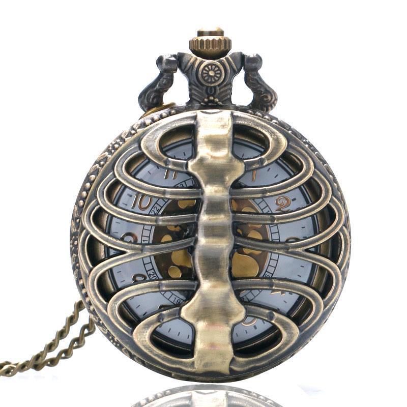 Bronze Steampunk Quartz - Hell Ribs - Pocket Watch Net