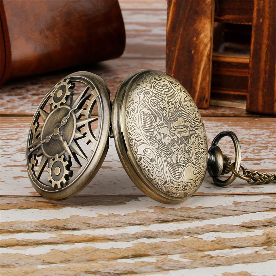 Bronze Steampunk Quartz Pocket Watch - Meka - Pocket Watch Net