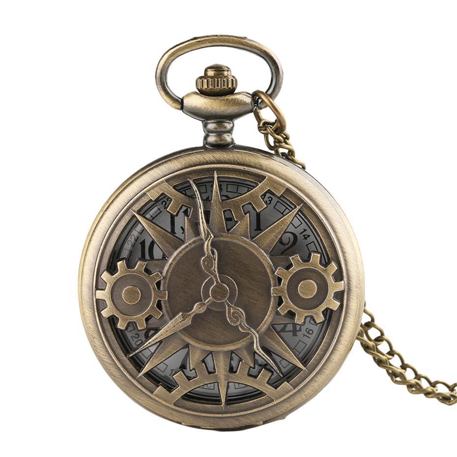 Bronze Steampunk Quartz Pocket Watch - Meka - Pocket Watch Net