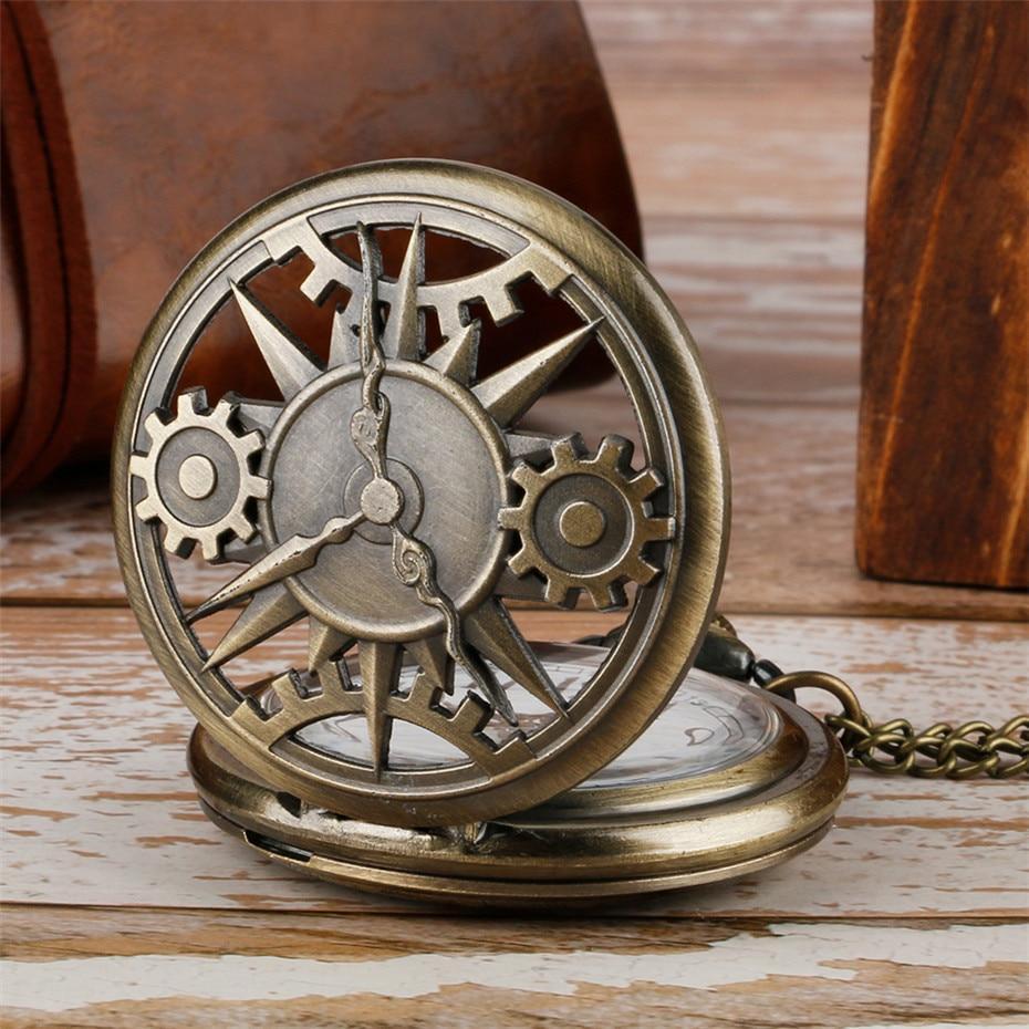 Bronze Steampunk Quartz Pocket Watch - Meka - Pocket Watch Net