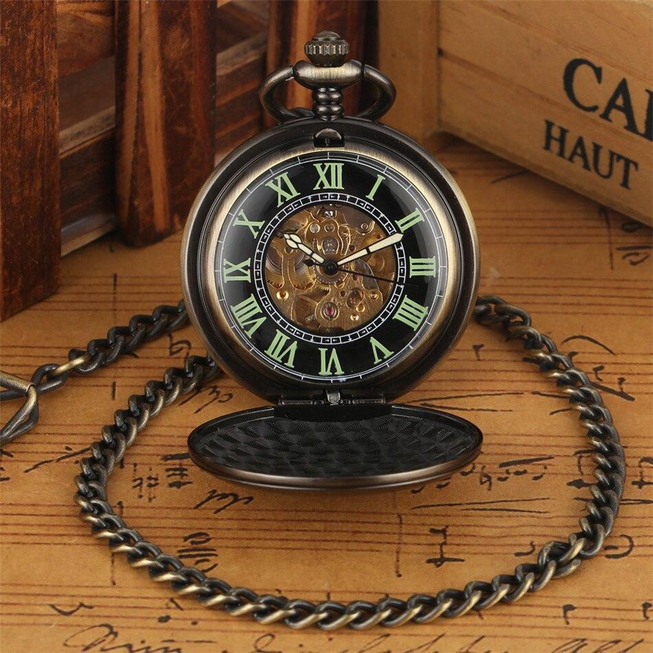 Copper Automatic Full Hunter Pocket Watch - Copper Lining - Pocket Watch Net