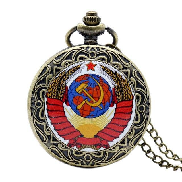 Gold and Silver Quartz Full Hunter Pocket Watch  - Soviet Kross - Pocket Watch Net