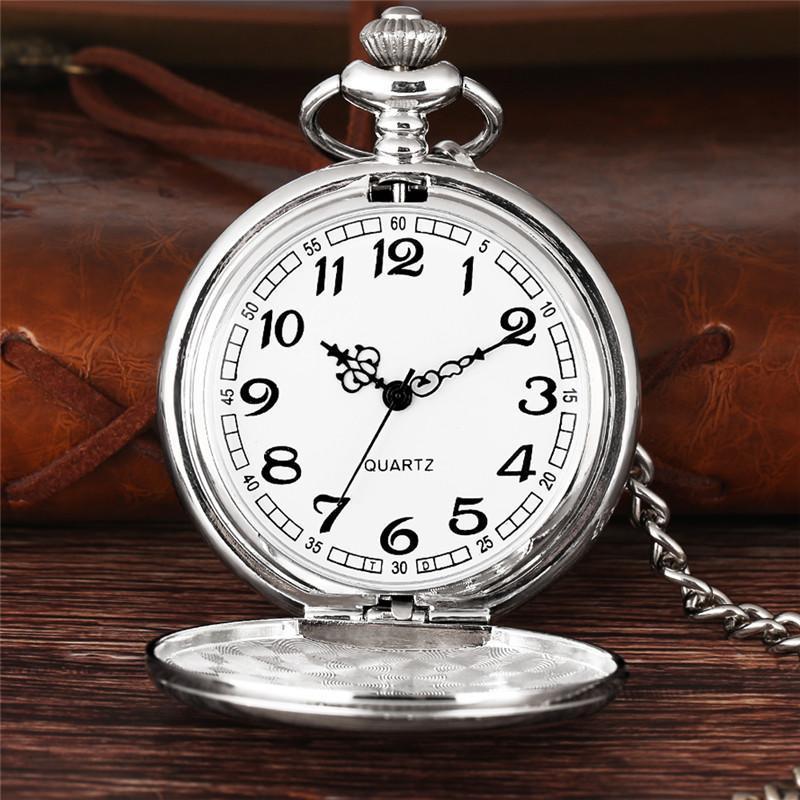 Men's Silver Vintage Full Hunter Pocket Watch - Shelby - Pocket Watch Net