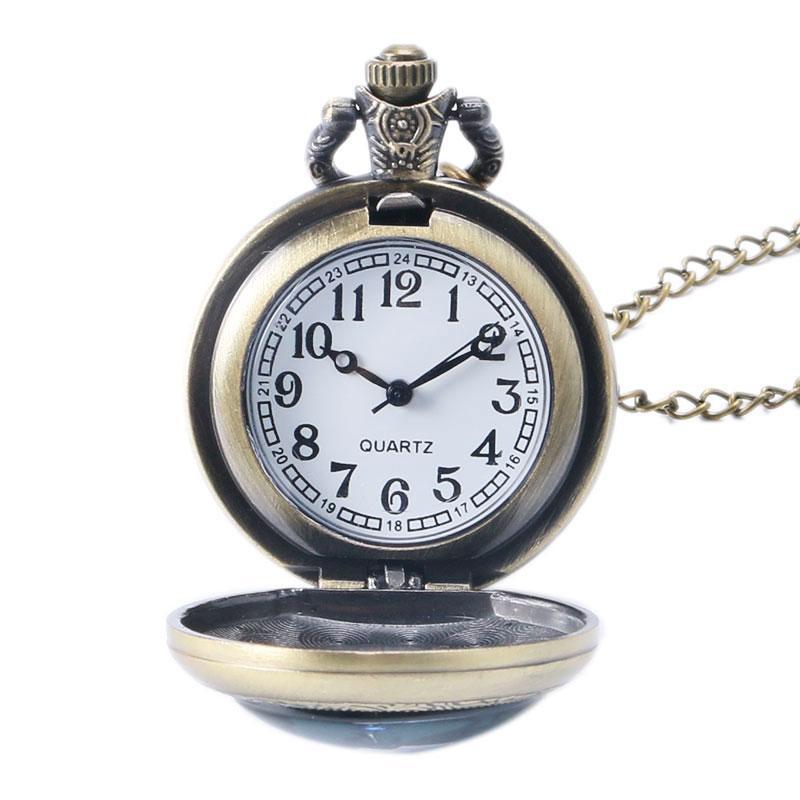 Modern Quartz Full Hunter Pocket Watch - Cosmic Dragonfly - Pocket Watch Net