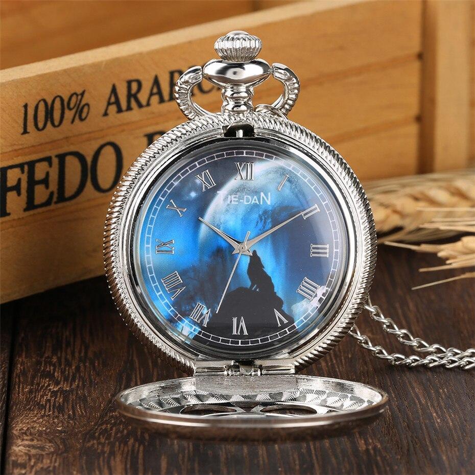 Modern Quartz Half Hunter Pocket Watch - Solitaire Howler - Pocket Watch Net