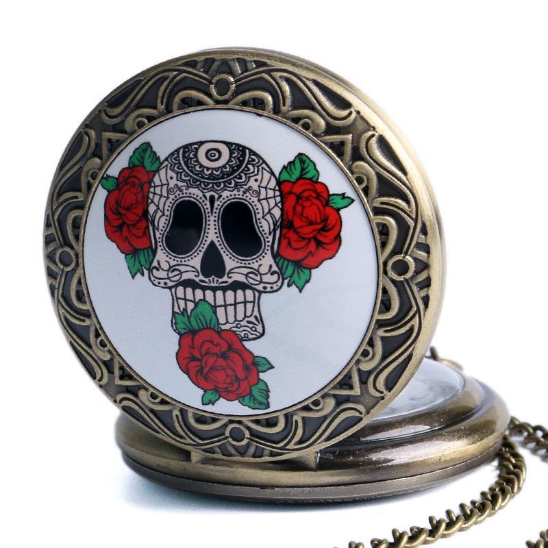 Mordern Quartz Full Hunter Pocket Watch - Skull Series - Pocket Watch Net