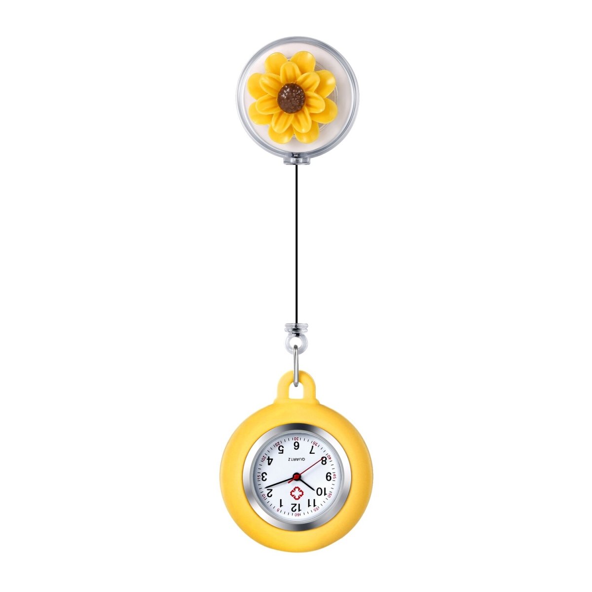 Nurse Watch - Clip Colorful Flowers Collection - Pocket Watch Net