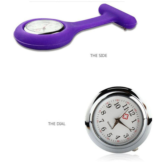 harmtty 1Pc Digital Display Dial Clip-On Fob Nurse Brooch Pin Hang Pocket  Electric Watch,Purple 