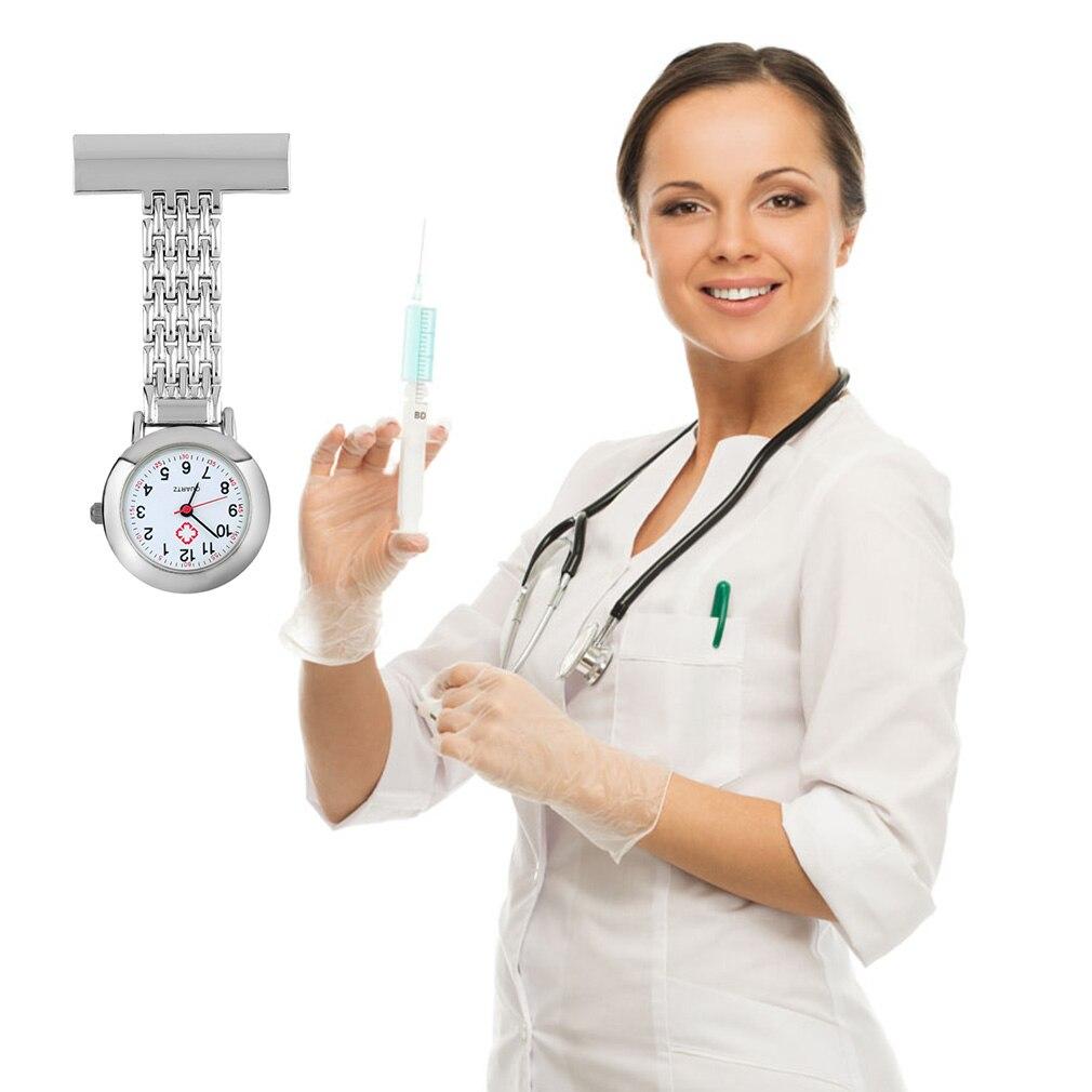 Nurse Watch - Stainless Steel Arabic Brooch Watch - Pocket Watch Net