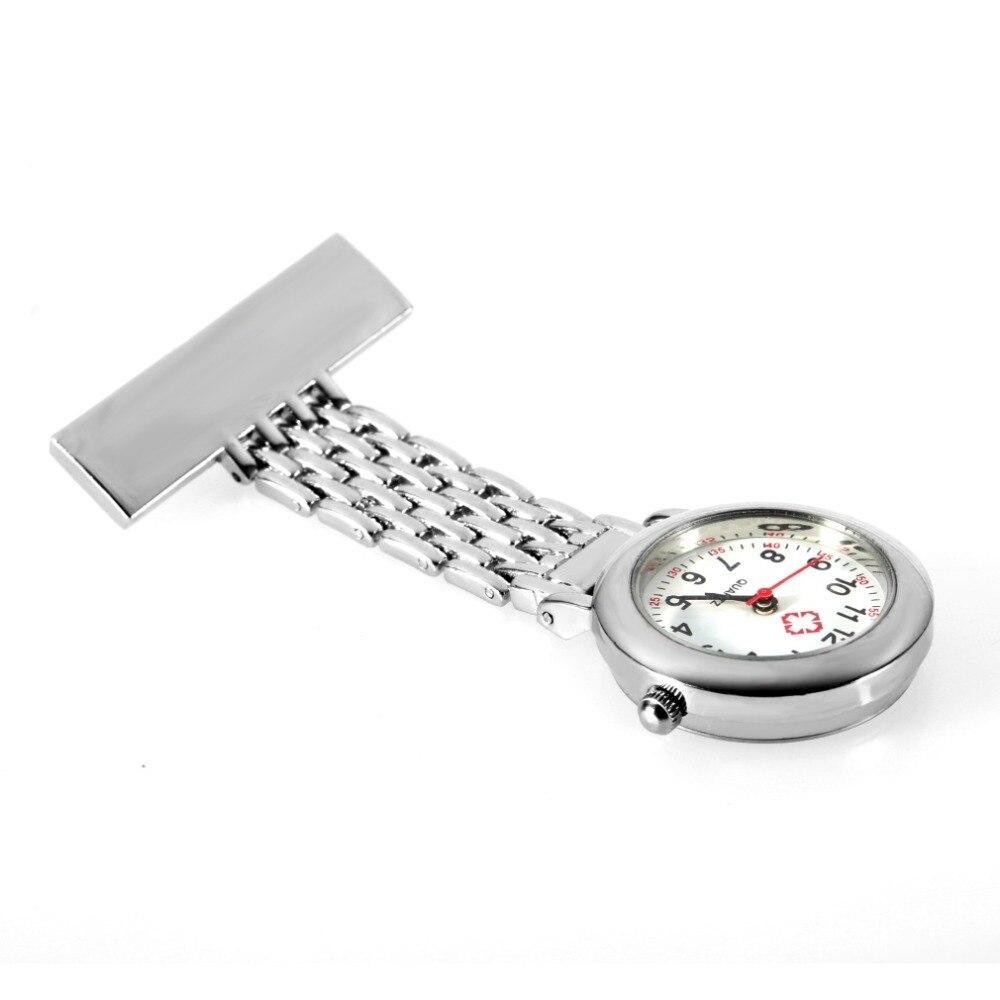 Nurse Watch - Stainless Steel Arabic Brooch Watch - Pocket Watch Net