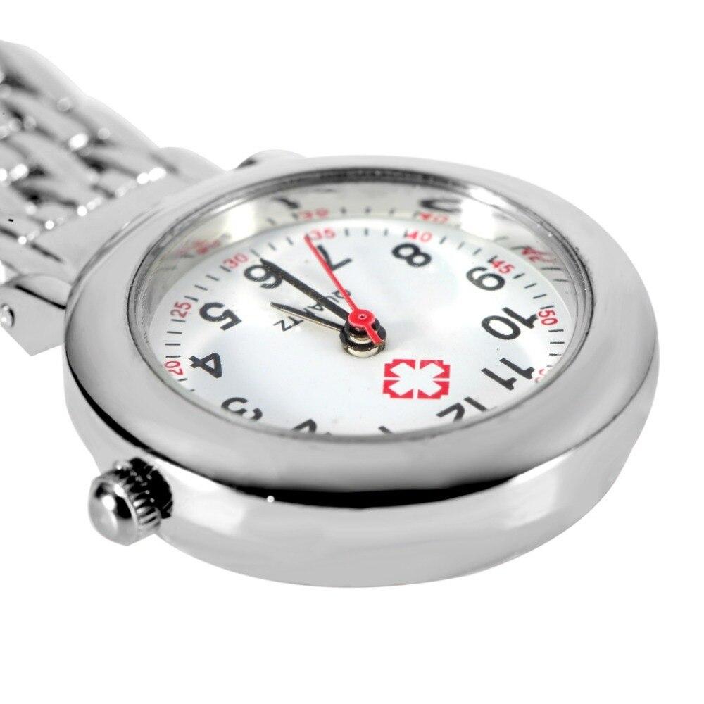 Nurse Watch - Stainless Steel Arabic Brooch Watch - Pocket Watch Net