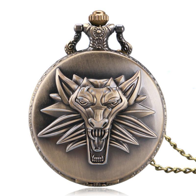 Quartz Full Hunter Pocket Watch - Wild Wolf - Pocket Watch Net