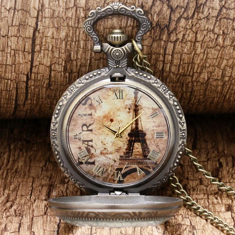 Quartz Open Face Magnifying Glass Pocket Watch  - Gustave - Pocket Watch Net