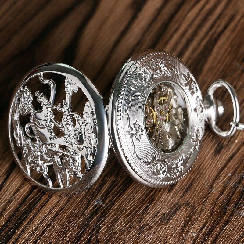 Silver Mechanical Pocket Watch - Longma - Pocket Watch Net