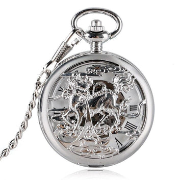 Silver Mechanical Pocket Watch - Longma