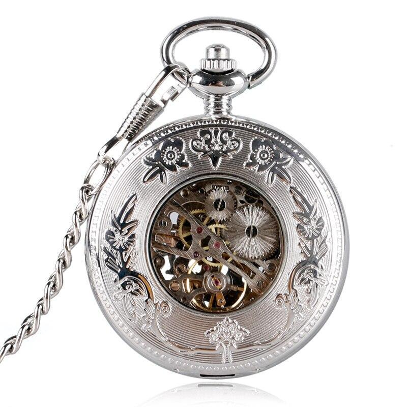 Silver Mechanical Pocket Watch - Longma - Pocket Watch Net