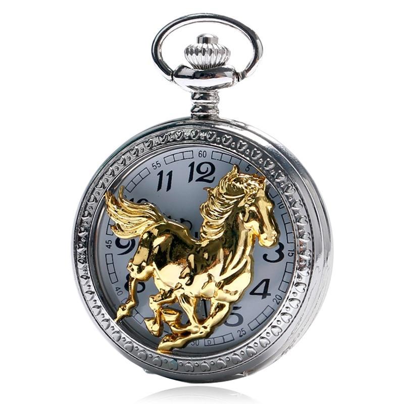 Silver Steampunk Quartz Pocket Watch - Freedom - Pocket Watch Net