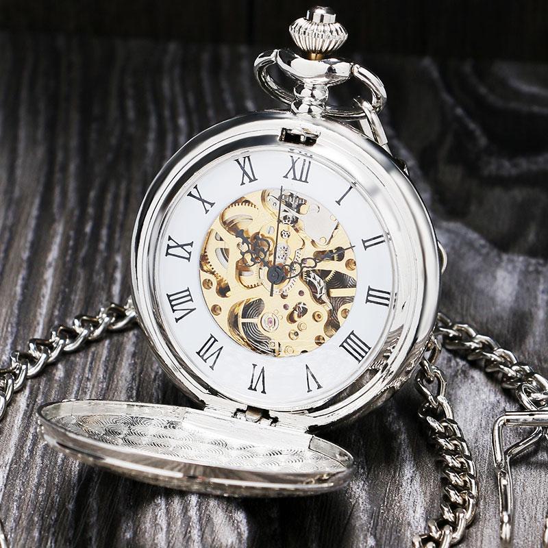 Silver Vintage Mechanical Pocket Watch - Silverpunk - Pocket Watch Net