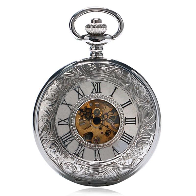 Silver Vintage Mechanical Pocket Watch Silverpunk