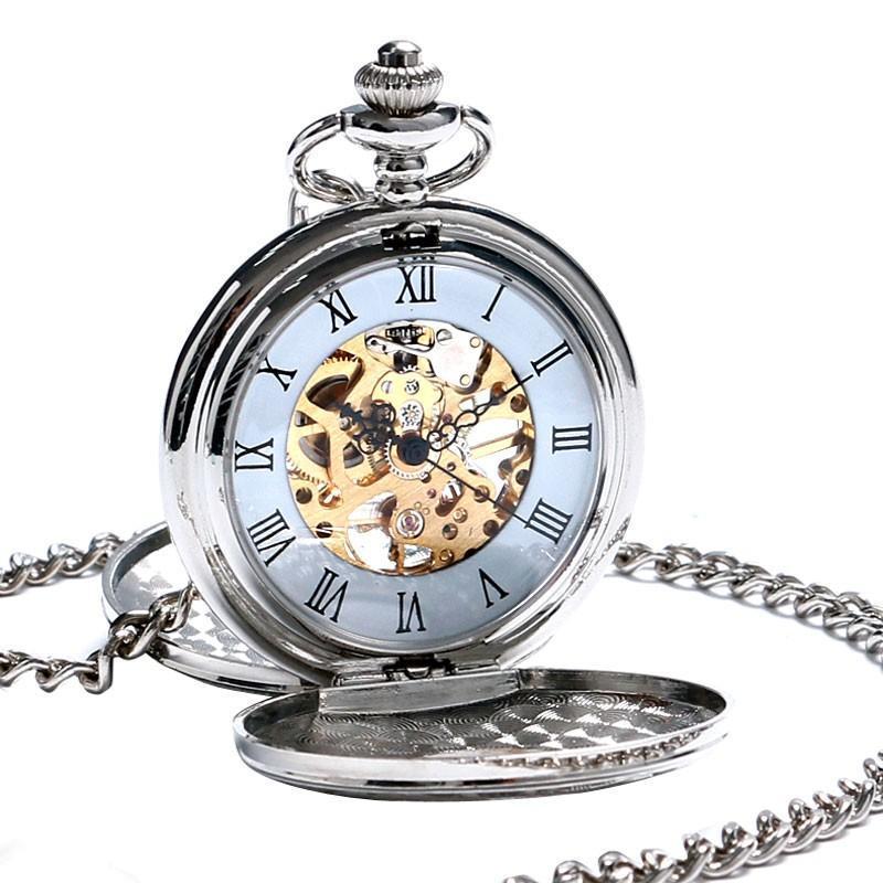 Silver Vintage Mechanical Pocket Watch - Silverpunk - Pocket Watch Net