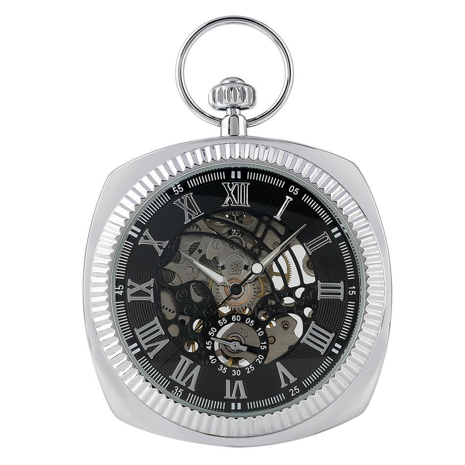 Square Mechanical Pocket Watch - B Squared - Pocket Watch Net